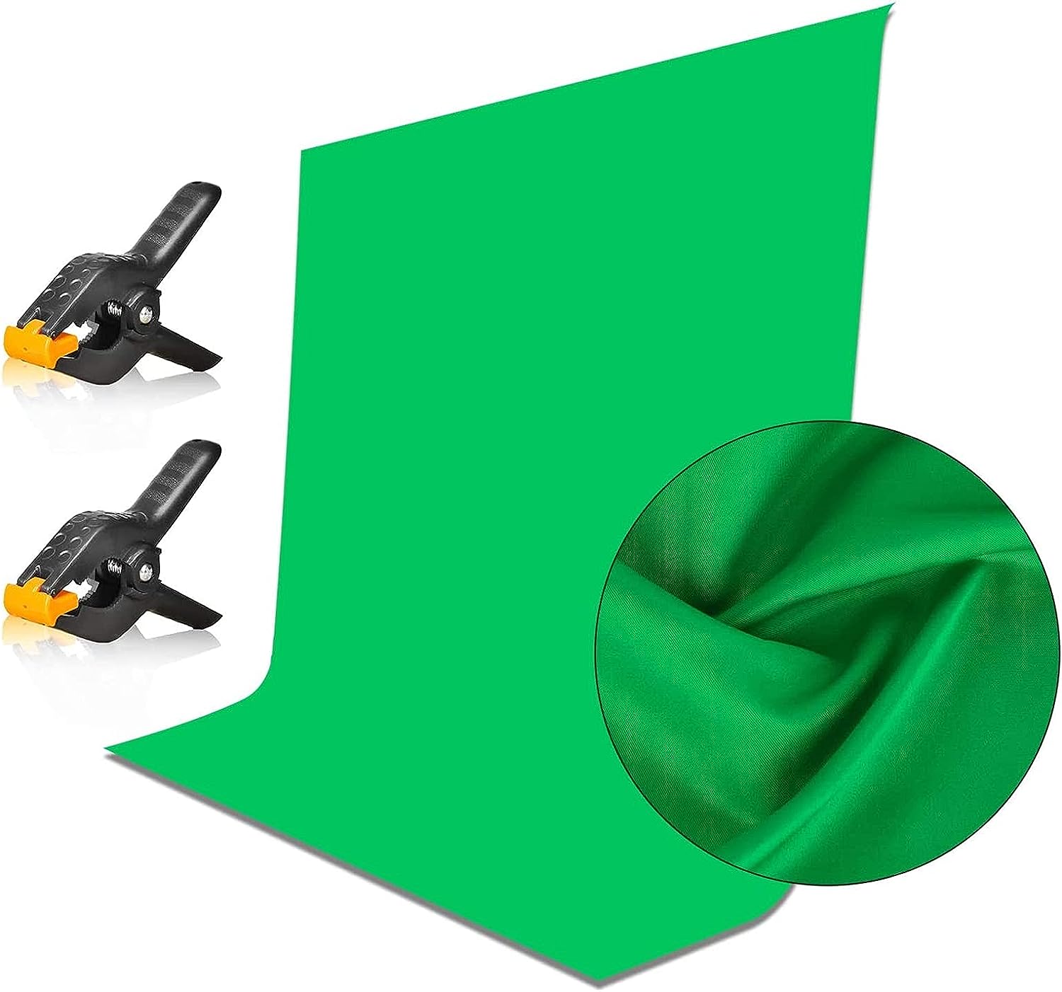 Emart 5x7ft Green Screen Backdrop, Polyester Wrinkle-Resistant Curtain Fabric