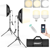 16"x16" Pull Softbox, 50W 3000K-6000K LED Bulb with Remote/APP Control - 2 Pack