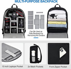 EMART Camera Backpack Bag Small, Professional Camera Bag with Waterproof Rain Cover