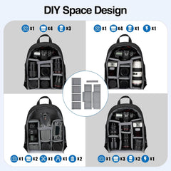 EMART Camera Backpack Bag Small, Professional Camera Bag with Waterproof Rain Cover