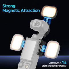 Magnetic LED Light for DJI Osmo Pocket 3, Rechargeable Mini Video Fill Light