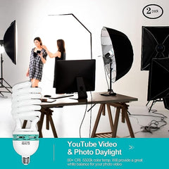 EMART 105W 5500K CFL Photography Daylight Bulbs, 2-Pack