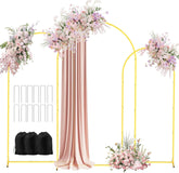 Gold Arch Backdrop Stand Set with 12 Ground Nails/3 Carry Bags
