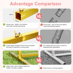 Gold Arch Backdrop Stand Set with 12 Ground Nails/3 Carry Bags