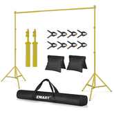 10x7Ft Gold Photo Studio Adjustable Backdrop Stand kit