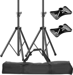 Adjustable PA speaker stand pair with carrying bag