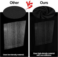 Comparison of low-density and high-density material on a black background with 'Other' and 'Ours' labels.