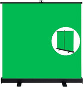 EMART collapsible green screen backdrop with retractable green fabric, black aluminum base and support feet