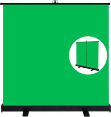 EMART collapsible green screen backdrop with retractable green fabric, black aluminum base and support feet