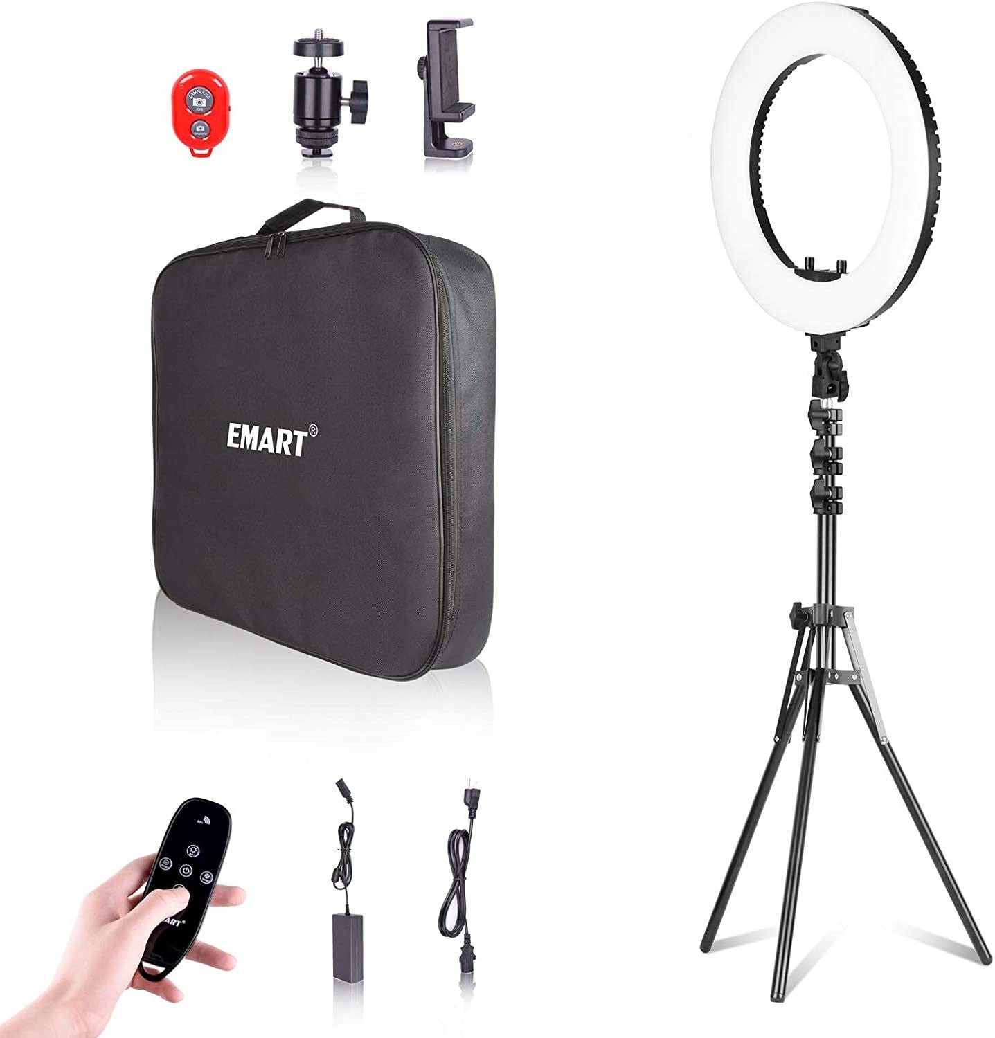 18inch Ring Light Light Stand, Bi-Color Temperature and – EMART | Photography | Studio Setup