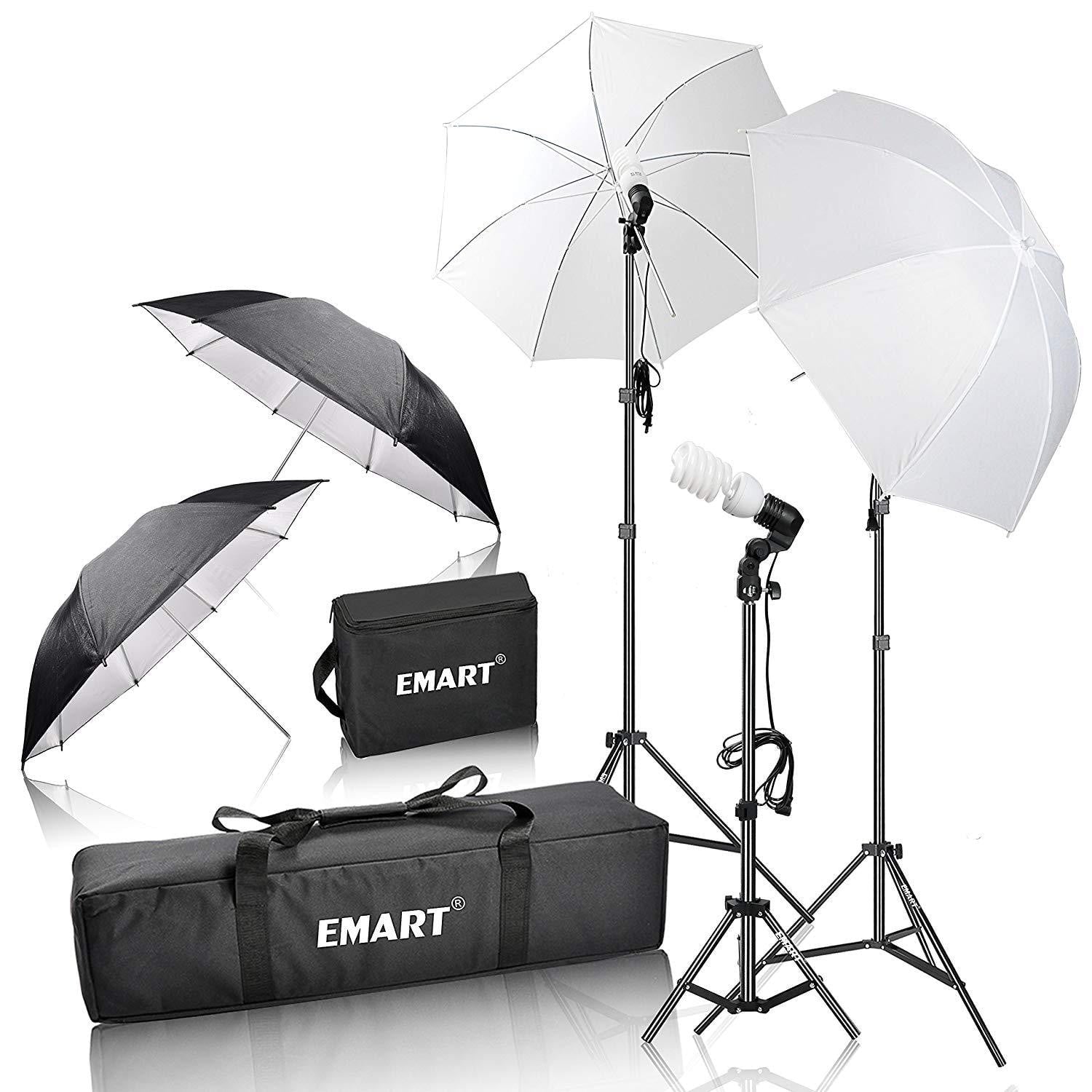 Umbrella Photography Lighting Kit with 600W CFL 5500K Bulbs