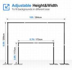 Heavy-Duty Backdrop Stand Adjustable Pipe and Drape kit-Black