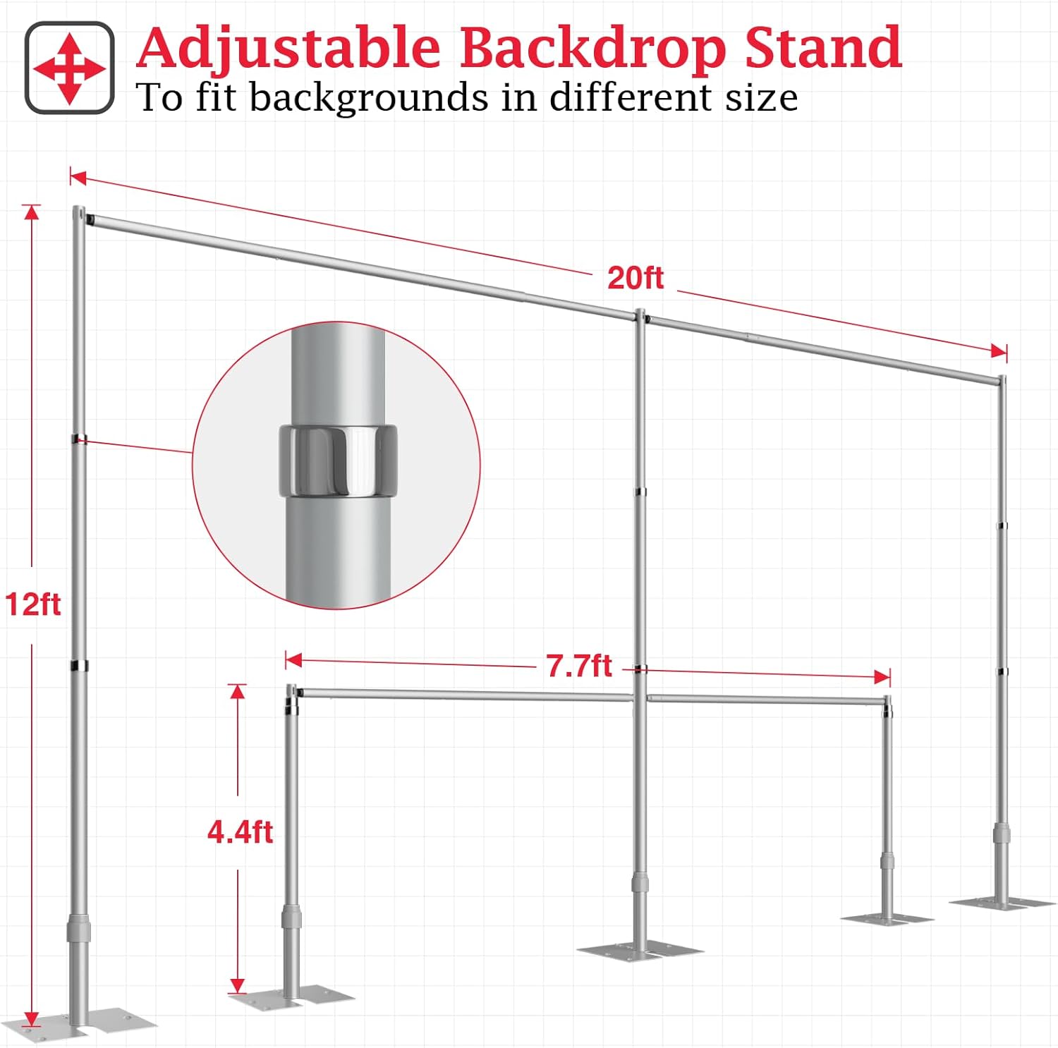 10ftx10ft Pipe and Drape Stand Kit