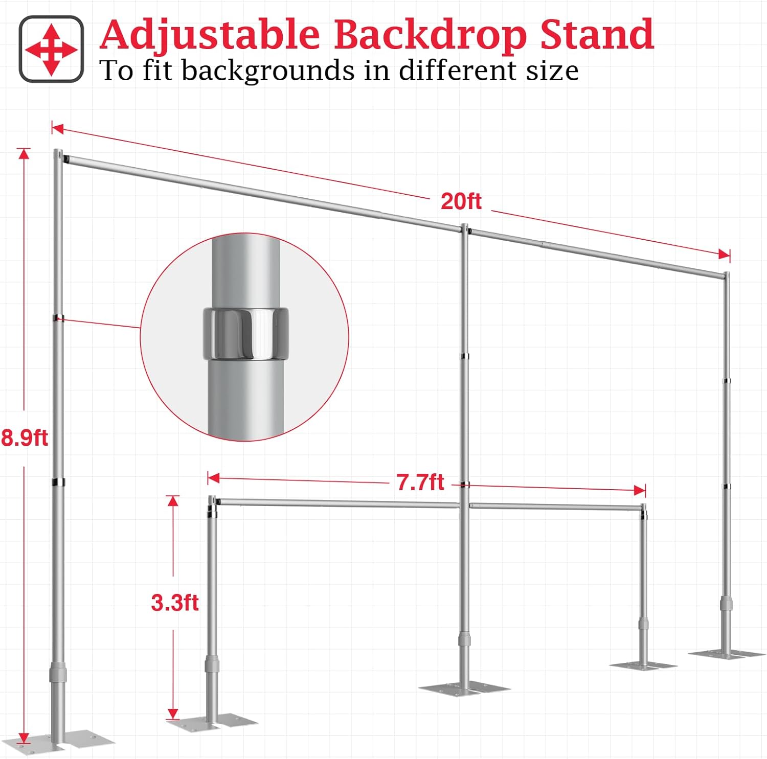 10ftx10ft Pipe and Drape Stand Kit