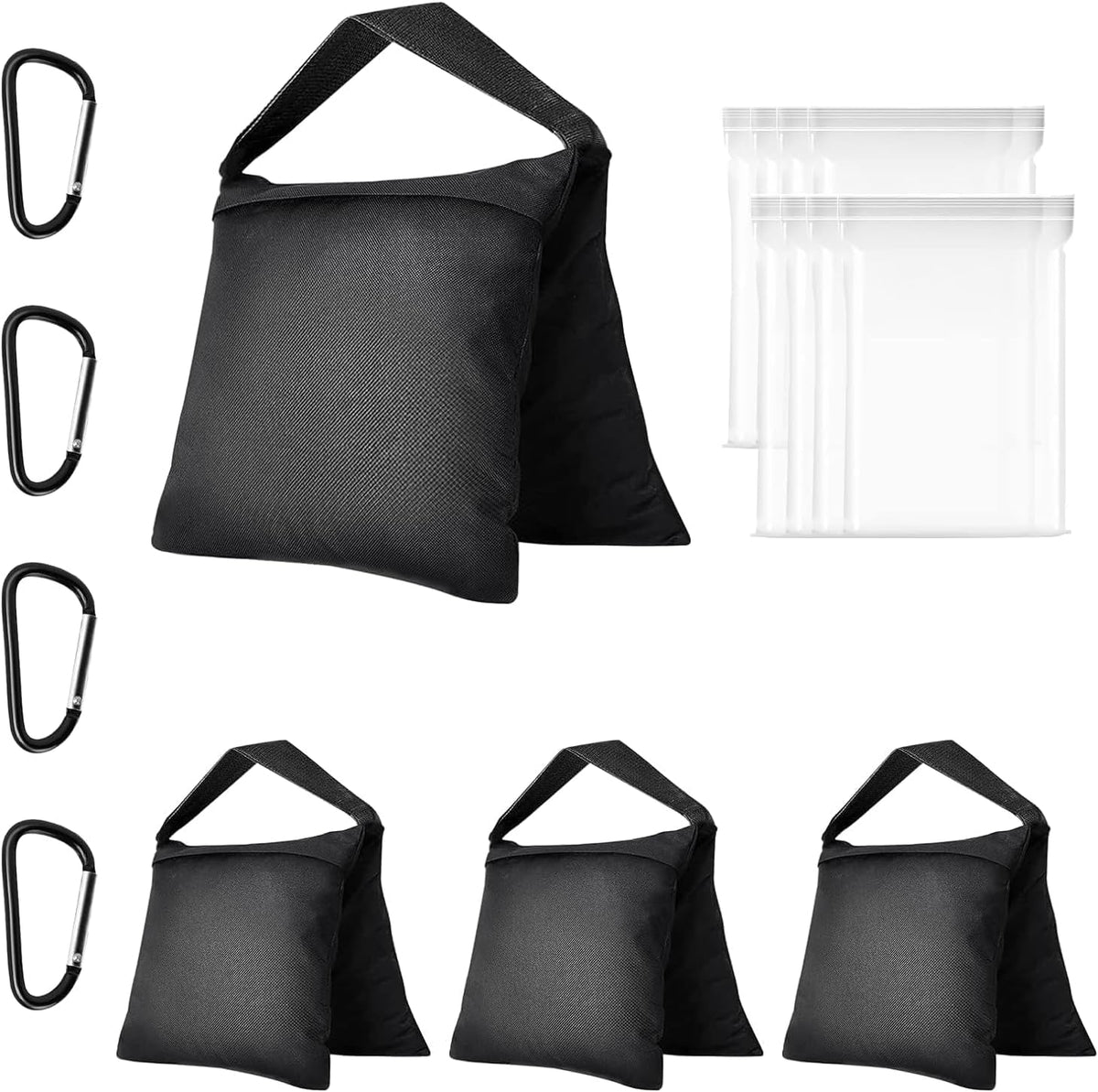 4-Pack Heavy Duty Sandbag Photo Studio Weight Bag - Black