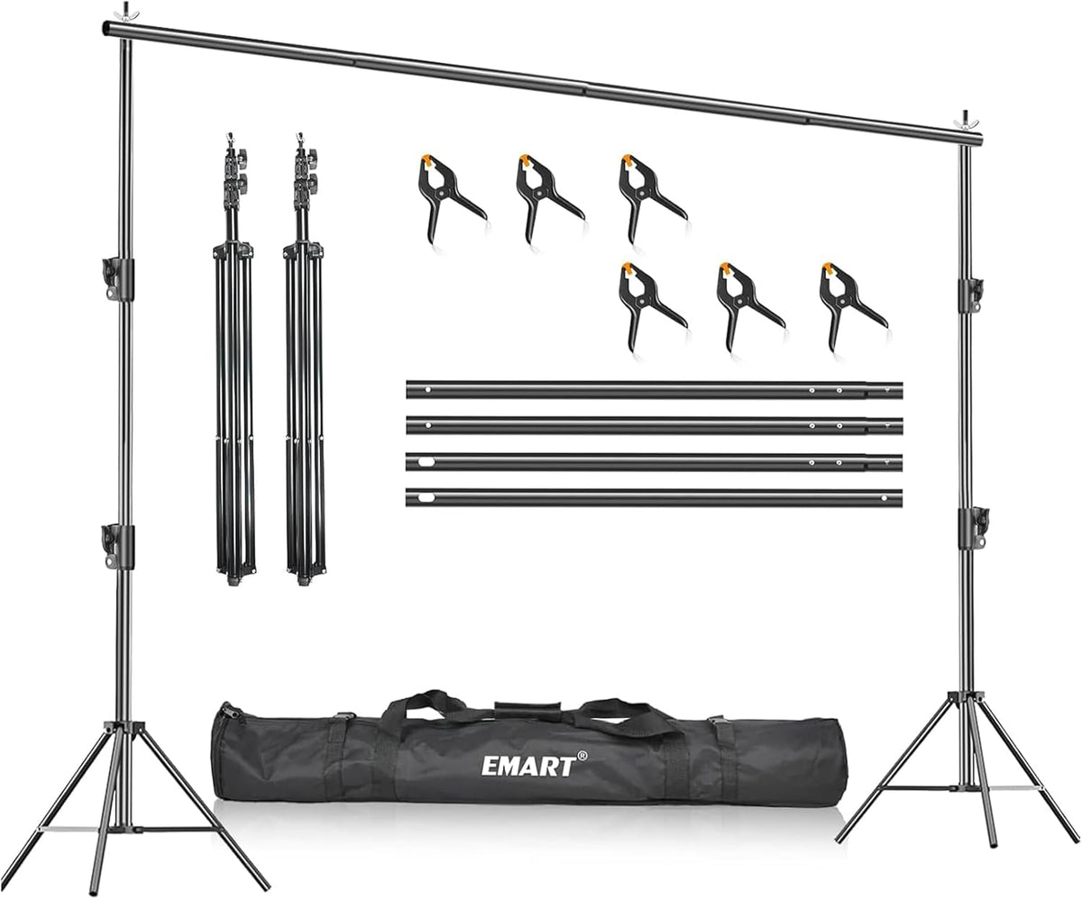 Heavy-Duty Backdrop Stand Photo Video Studio Adjustable Background Frame Kit