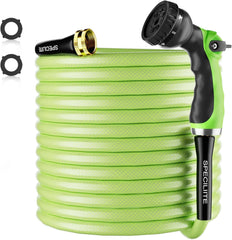 1/2" Flexible Garden Water Hose, Heavy-Duty & Leak-Proof, 3/4" Brass Swivel Fittings, Burst 600 PSI, Non-Expandable, Kink-Proof