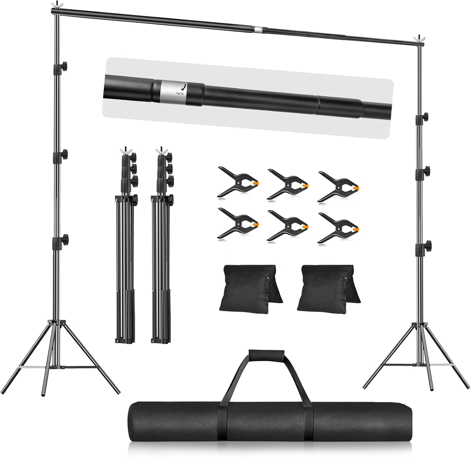 Led Backdrop Stand Heavy-Duty Photo Video Studio Adjustable & Lockable Backdrop Stand Kit ...