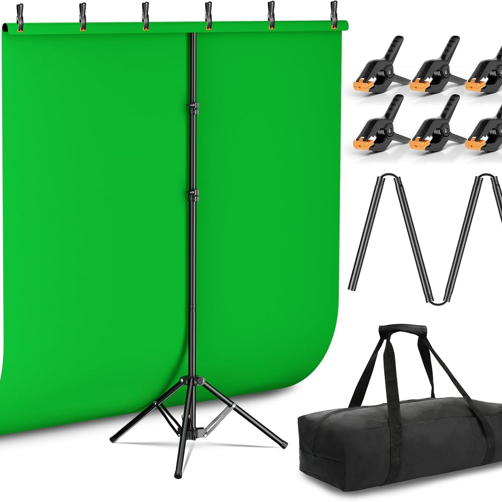 Portable T-Shape Stand Kit with Photo Greenscreen Background, Reverse ...