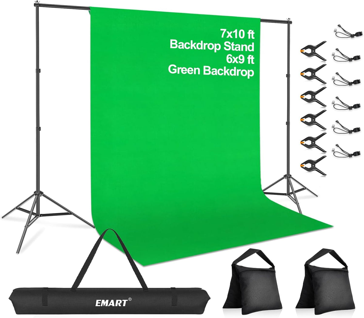 7x10Ft Backdrop Stand Kit with 6x9Ft Backdrop