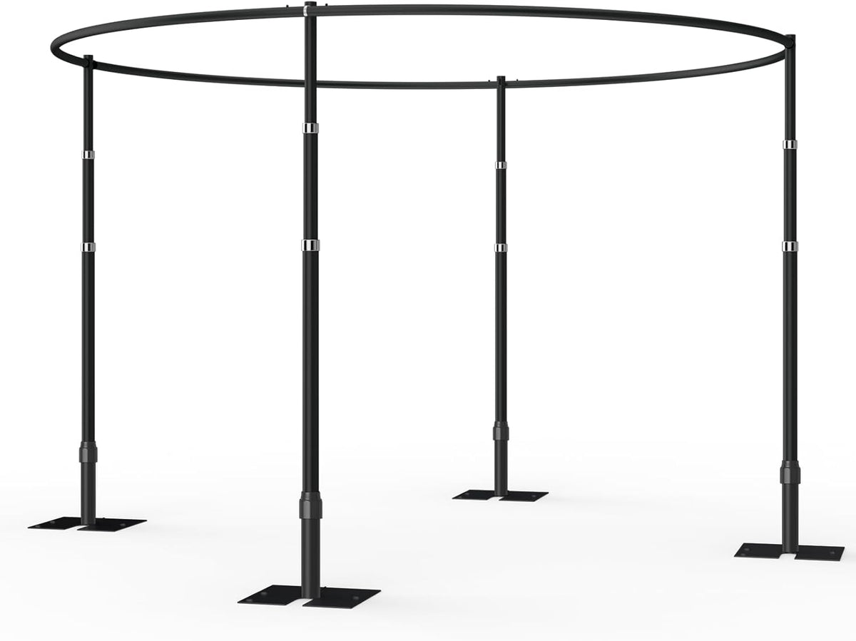 10x10Ft Round Pipe and Drape Heavy-Duty Photo Background Adjustable Metal Frame with Flat Base-Black