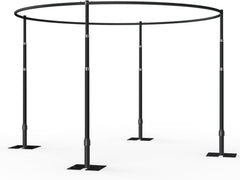 10x10Ft Round Pipe and Drape Heavy-Duty Photo Background Adjustable Metal Frame with Flat Base-Black