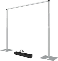 Heavy Duty Pipe and Drape Adjustable Backdrop Stand Kit-Silver