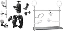 Super Clamp Camera Mount with 3 inch 360° Dual Ballhead&Overhead Camera Mount Rig