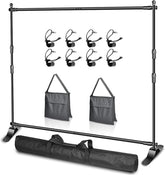 10X8Ft / 8X8Ft Adjustable Photo Backdrop Banner Stand with Telescopic Tubes
