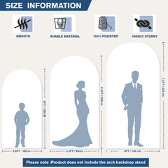 EMART 3-Pack Wedding Arch Backdrop Cover Set (6FT/6.6FT/7.2FT) - Fitted Arch Backdrop Stand Spandex Arch Covers