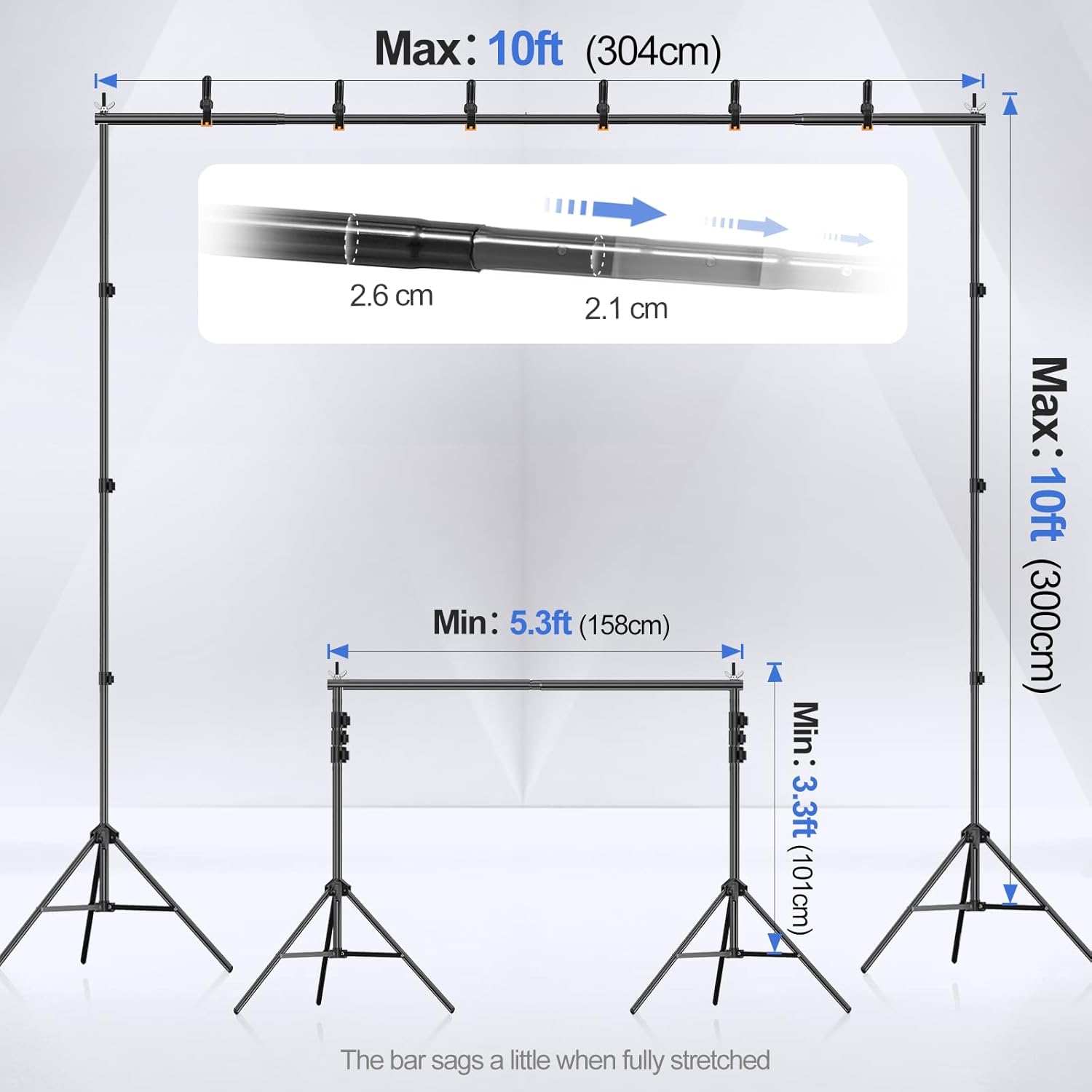 Heavy Duty Photography Backdrop Stand kit