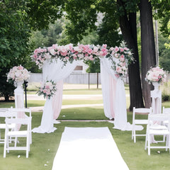 10x10Ft Round Pipe and Drape Heavy-Duty Photo Background Adjustable Metal Frame with Flat Base-Black