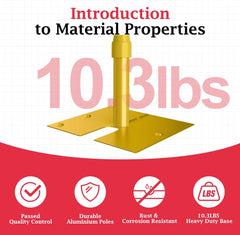 10Ft Heavy-Duty Pipe and Drape Stand Adjustable Photo Booth Frame Kit - Gold