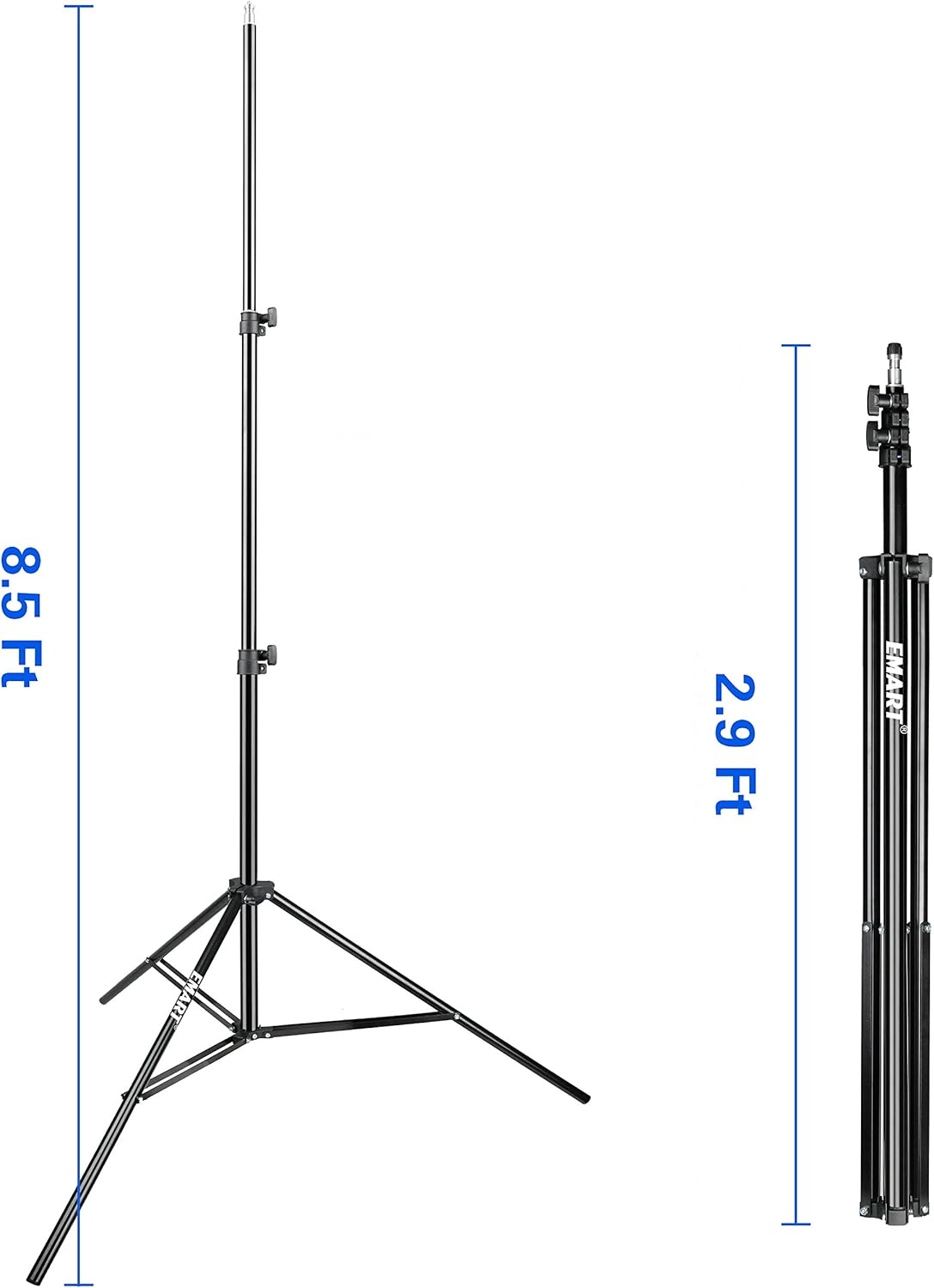 2-Pack 8.5 Ft Portable Photo Video Lighting Tripod Light Stand