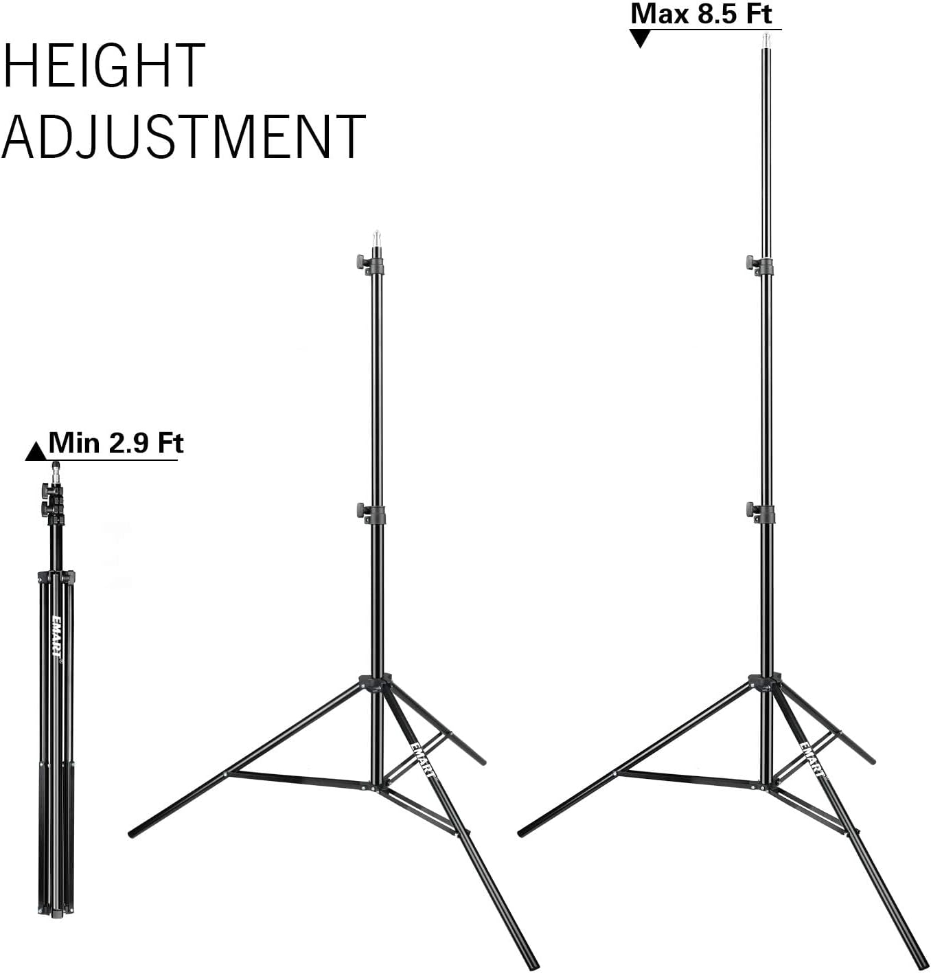 8.5FT Background Disc Reflector Light Stand with 5/8" Heavy Duty Clamp Holder