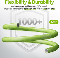 1/2" Flexible Garden Water Hose, Heavy-Duty & Leak-Proof, 3/4" Brass Swivel Fittings, Burst 600 PSI, Non-Expandable, Kink-Proof