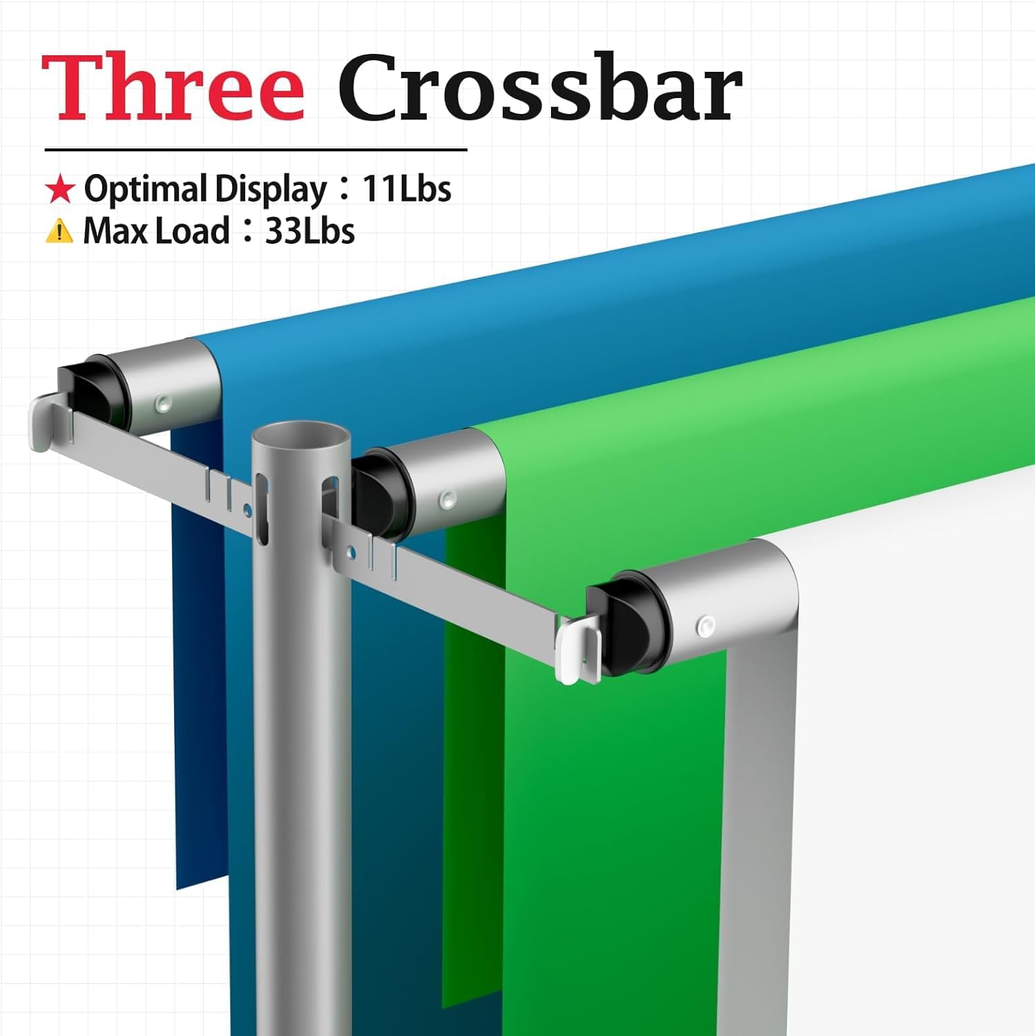 10x10Ft Three Crossbar Pipe and Drape Photo Background Support Kit