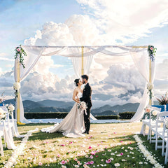 12Ft x 20Ft Heavy-Duty Pipe and Drape Adjustable Photo Background Support Kit - Gold