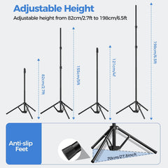 5x6.5ft Portable 2-in-1 Black/White Screen T-Shape Backdrop Stand Kit with Reverse Folding Base