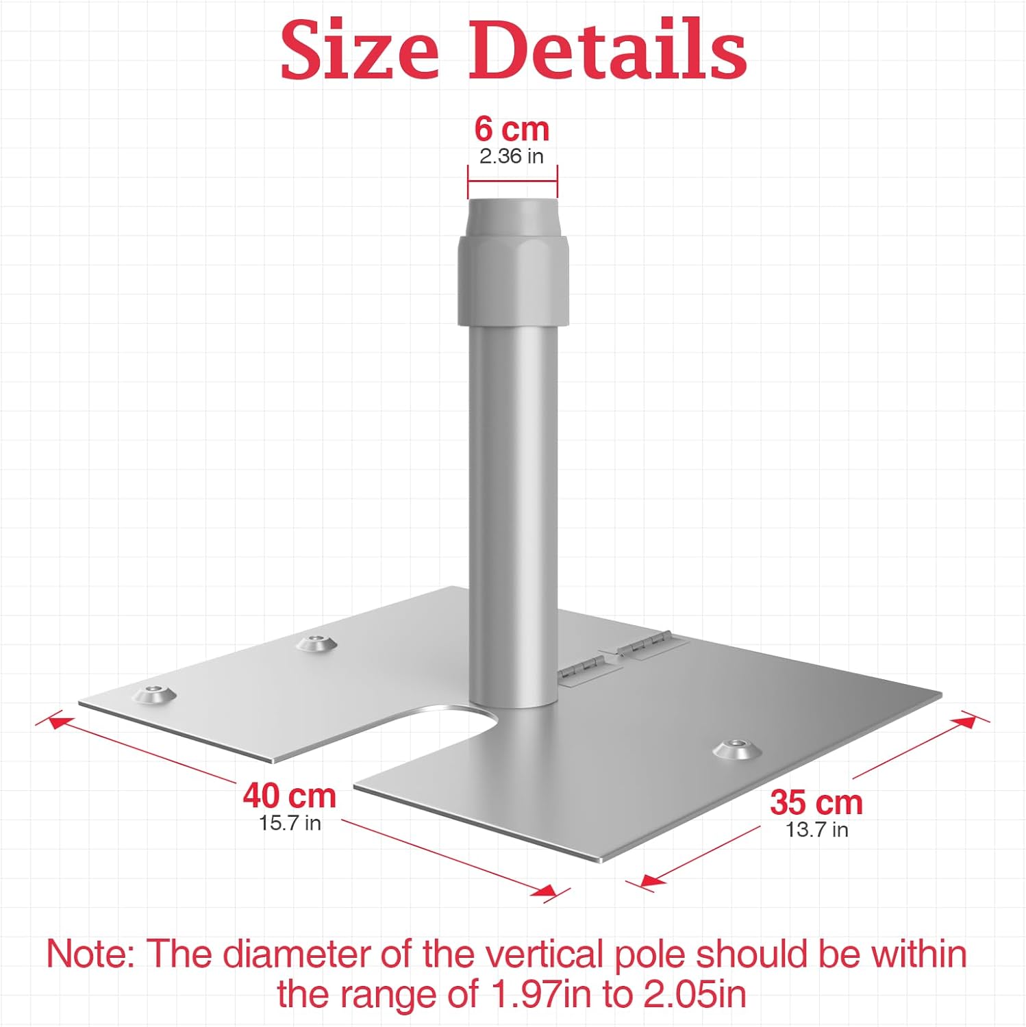 Pipe and Drape Stand Base, 14"x16", 10.3lbs