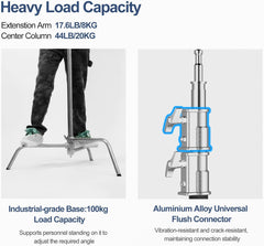 10.8Ft 100% Stainless Steel Heavy-Duty C Stand with Boom Arm and 2 Grip Head