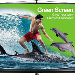 79 x 71in Green Screen Stand, Professional Chromakey Background with Auto-Locking Frame, Collapsible Portable Backdrop with Adjustable Tripod, Fast Fold Designed