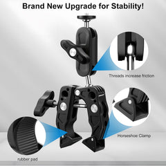Super Clamp Camera Mount with 3 inch 360° Dual Ballhead&Overhead Camera Mount Rig