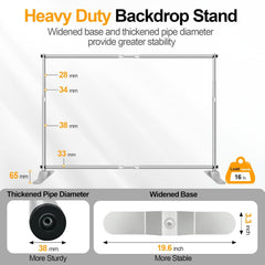Heavy Duty Banner Backdrop Stand Kit-Silver