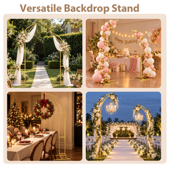 2pcs Curved Metal Wedding Arch Stand 5.9/6.9FT Gold Half Moon Arch Stand