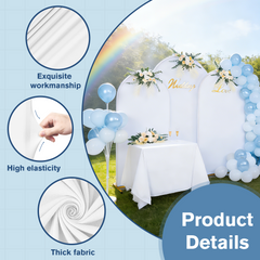 EMART 3-Pack Wedding Arch Backdrop Cover Set (6FT/6.6FT/7.2FT) - Fitted Arch Backdrop Stand Spandex Arch Covers