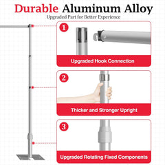 10Ft Heavy-Duty Pipe and Drape Stand Adjustable Photo Booth Frame Kit
