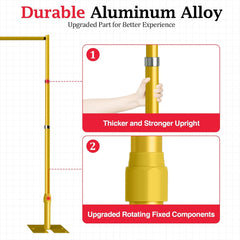 12Ft x 20Ft Heavy-Duty Pipe and Drape Adjustable Photo Background Support Kit - Gold