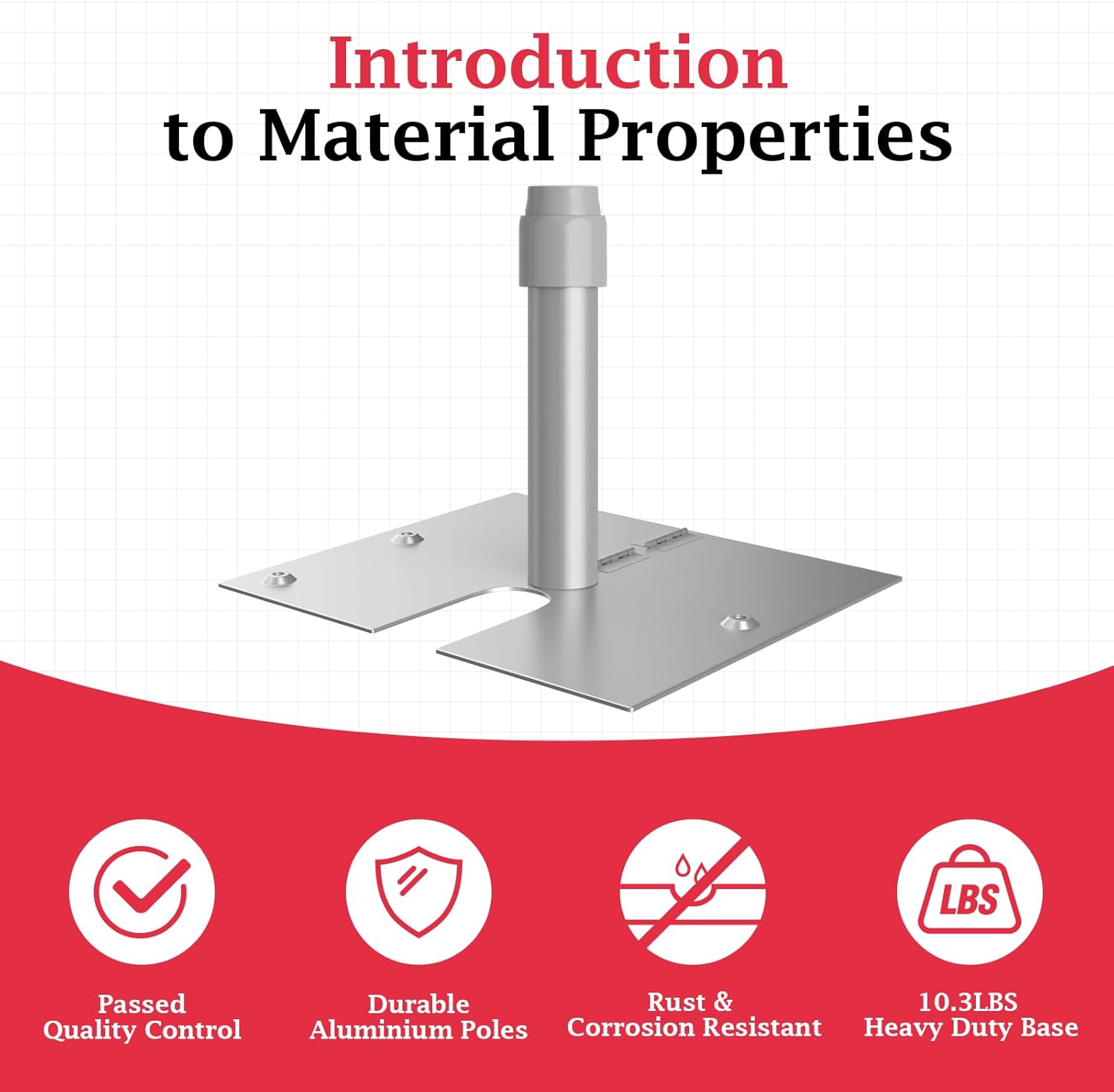 Pipe and Drape Stand Base, 14"x16", 10.3lbs