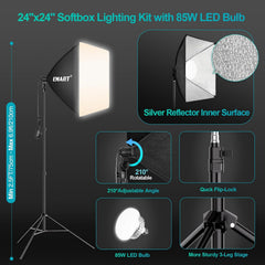 7x10ft Backdrop Stand with 6x9ft Backdrop, Softbox Lighting Kit with 85W 3000K-6000K LED Bulbs